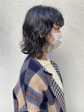 フェンヘアーアイス 中目黒(Fen.hair ici) 美髪くせ毛風カールデジタルパーマダークアッシュ大人美人