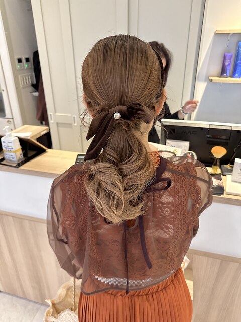 ベロアリボン◎お呼ばれヘアセット