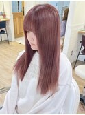 ハイトーン ペールピンク ケアブリーチ 暖色 切りっぱなし