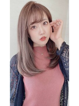 アイコニックナゴヤ(AIconic nagoya) ピンクブラウン×ストレートカール