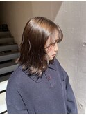 ブリーチなしのダブルカラー明るめオリーブベージュ