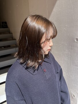 アジールヘア 北千住駅西口店(agir hair) ブリーチなしのダブルカラー明るめオリーブベージュ