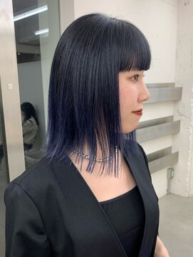 ノク 渋谷(nok) グラデーション×ラベンダー_前髪アンブレラカラーこなれミディ