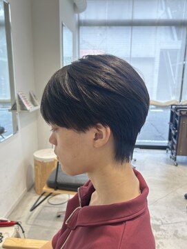ビューバイネオリーブ 用賀店(Beau'r by neolive) ベリーショートウルフアッシュブラックカルマパーマ《用賀》