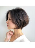 くせ毛風ウルフパーマ前髪パーマミニウルフアッシュブラック