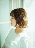 黒髪ボブルフネビージュ小顔ワンレンスペインカール