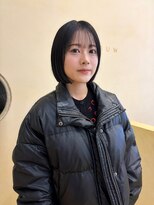 スニュウ(snuw)&nbsp;切りっぱなしボブ小顔カットグレージュミルクティ