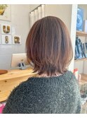 レイヤーボブ×明るめグレイカラー
