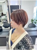 大人くびれショート　シアーカラー　ピンクベージュ