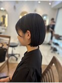 10代20代顎ライン内巻きミニボブスタイル