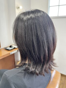 ナルー ヘアメイク(nalu hair make) ボブレイヤー×暗髪オリーブベージュ