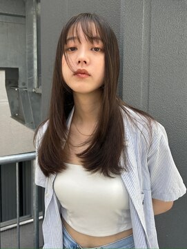 レイヤーヘア/艶ストレート/小顔カット/顔周りレイヤー/髪質改善