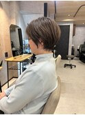 丸みショート×シアーベージュ×赤みなしカラー