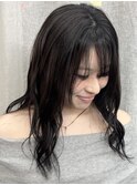 セミロングレイヤーカット顔周りレイヤーウルフハッシュカット
