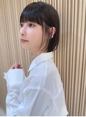 ボブ/レイヤーカット/髪質改善/ウェットヘア/オリーブベージュ
