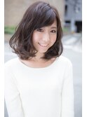 ダークグレージュ×レトロガーリー×斜めバング◆20代30代40代