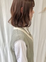 ツイギー 伊賀上ビル店(TWiGGY)&nbsp;ラフなミディアム、ピンクベージュで柔らかい印象に。
