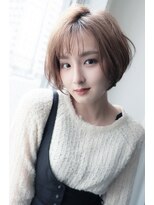 シースルーバングショートボブハイライトカラー【銀座/銀座駅】