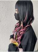 ピンクインナーにヘアティンセルでアレンジ☆