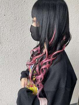 ディー エメ(D-aimer-) ピンクインナーにヘアティンセルでアレンジ☆