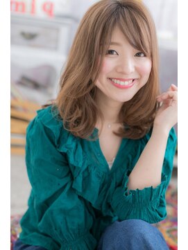 ミック 日暮里店(miq) フレンチガーリー斜めバング流れるレイヤーアンニュイヘアc1