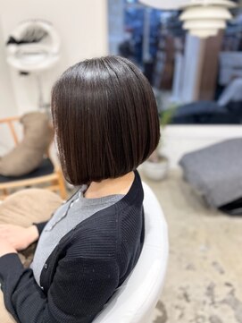ヘアーデェカラー(hair de KOLOR) 【つくば】大人前下がりボブ×暗髪ヘア