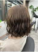 レディース　パーマ　グレージュ
