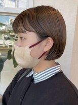 ポジ(poji)&nbsp;ショートボブ　透明感カラー　ベージュ　顔まわり　顔周り　前髪