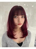 ハイライトカラーミルクティーベージュレイヤーカット