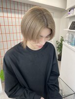 ペレ 渋谷(PELE)&nbsp;デザインカラー/レイヤーカット/ウェットヘア/オリーブベージュ