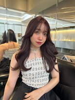 ノク(nok)&nbsp;ラズベリー ブラウン_黒髪ボブルフネビージュ小顔ワンレン