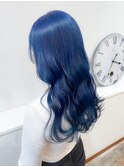 大人エアリーロング/姫カットレイヤー/ブルーカラー/ブルージュ