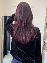 チーカ(chica)&nbsp;ロングハイレイヤー ワインレッド ボルドーカラー