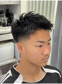スパイキーショート×テーパーフェード