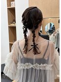 ツイン編みおろしヘアアレンジ＊