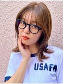 イメチェン/ホワイトブロンド/外ハネボブ/ワイドバング/表参道