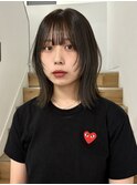 【YOKE】顔周りレイヤーオリーブブラウンミディアムウルフ