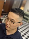 フェザーパーマサーフカール刈り上げセンターパート