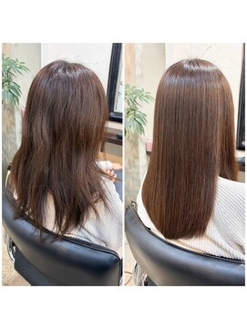 エトネ ヘアーサロン 仙台駅前(eTONe hair salon) セミロングの縮毛矯正