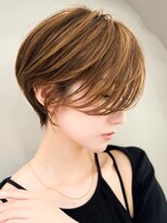ミモザワークス ヘアアレンジ 大人ショートボブ丸みショートカットマッシュショート 前髪あり