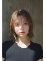キユ(qiyu)&nbsp;大人外ハネボブミディアムミルクティーベージュ[広島/八丁堀]