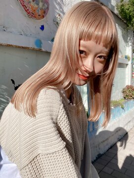 リアン(Lien) Lien☆透明感ハイトーンピンクベージュ×ケアブリーチ 立川