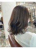 ショコラグレージュ×ミディアムウルフレイヤー