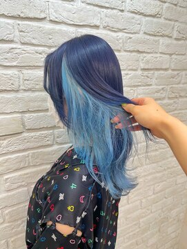 アンククロス 表参道(ANKH CROSS) ブルー系のインナーカラー