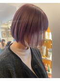 【神田安優奈】モーブピンクのミニボブ