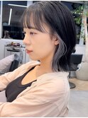 イヤリングカラーボブインナーカラーくびれヘア