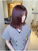 ボブ×ピンクベージュ