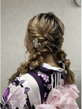 ラモ(RAMO) 浴衣ツインテールヘアセット