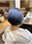 刈り上げ女子のラベンダーカラー