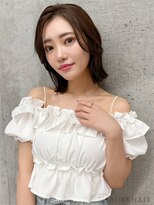 オーブ ヘアー ルネ 霧島隼人店(AUBE HAIR rene)&nbsp;20代・30代_切りっぱなし_透明感ボブ